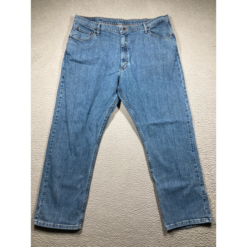 Wrangler Jeans Mens 42x30 (40x30) Blue Relaxed Fit American Worker Stretch Denim